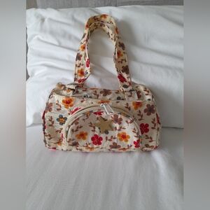 Kipling Cream and Red Shoulder Bag